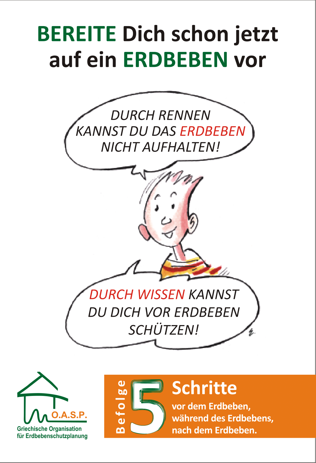 Bereiten Sie sich schon jetzt für ein Erdbeben vor. Befolgen Sie 5 Schritte zur Erdbebensicherheit: vor dem Erdbeben, während des Erdbebens, nach dem Erdbeben