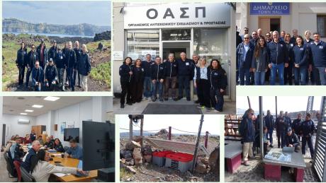 Επίσκεψη Ιταλών εμπειρογνωμόνων της Ιταλικής Πολιτικής Προστασίας στον ΟΑΣΠ και στη Σαντορίνη, στα πλαίσια του προγράμματος Exchange of Experts, για τον ηφαιστειακό κίνδυνο